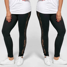 Load image into Gallery viewer, Plus Size-Hollow Out Lace Leggings