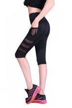 Load image into Gallery viewer, High waist-elastic mesh-leisure fitness leggings.