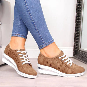 Wedge Shoes-Summer Autumn Casual Canvas-Breathable Platform Sneakers.