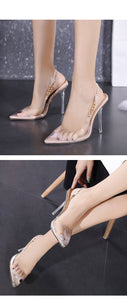 Metal Chain-Transparent High Heels Sandals.