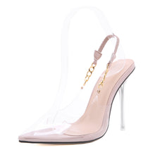 Load image into Gallery viewer, Metal Chain-Transparent High Heels Sandals.