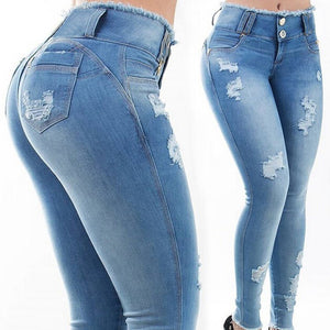 New Stretchy-Tassel Ripped Jeans - Casual Denim High Waisted Jeans.