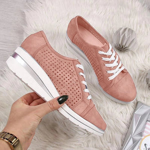 Wedge Shoes-Summer Autumn Casual Canvas-Breathable Platform Sneakers.