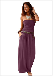 Sleeveless-Strapless Loose Long Dress.