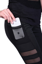 Load image into Gallery viewer, High waist-elastic mesh-leisure fitness leggings.