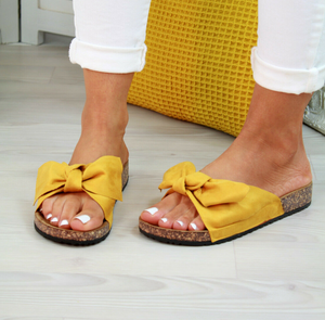 Slip On Sandals-Comfy Shoes-Casual Bow-Knot  Beach Slippers.