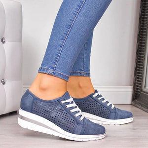 Wedge Shoes-Summer Autumn Casual Canvas-Breathable Platform Sneakers.