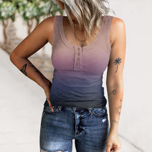 Load image into Gallery viewer, Fashion-Color block Gradient Sleeveless Tank Top.