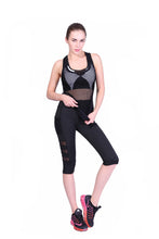 Load image into Gallery viewer, High waist-elastic mesh-leisure fitness leggings.