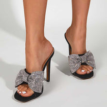 Load image into Gallery viewer, Bow Rhinestone Sandals-Stiletto Heel-Summer Outdoor Slippers.