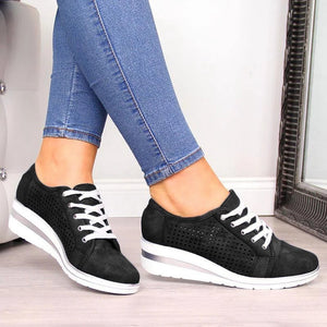 Wedge Shoes-Summer Autumn Casual Canvas-Breathable Platform Sneakers.