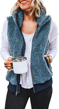 Load image into Gallery viewer, Furry Vest Jacket With Zipper Pockets.