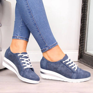 Wedge Shoes-Summer Autumn Casual Canvas-Breathable Platform Sneakers.