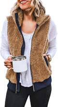 Load image into Gallery viewer, Furry Vest Jacket With Zipper Pockets.