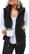 Load image into Gallery viewer, Furry Vest Jacket With Zipper Pockets.