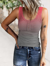 Load image into Gallery viewer, Fashion-Color block Gradient Sleeveless Tank Top.