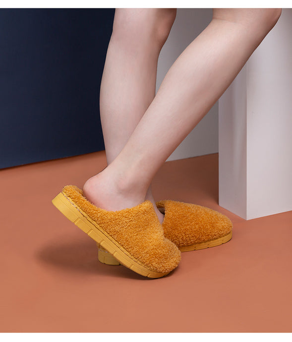Indoor-Thick soled-Non slip-Warmth Thick Plush slippers.